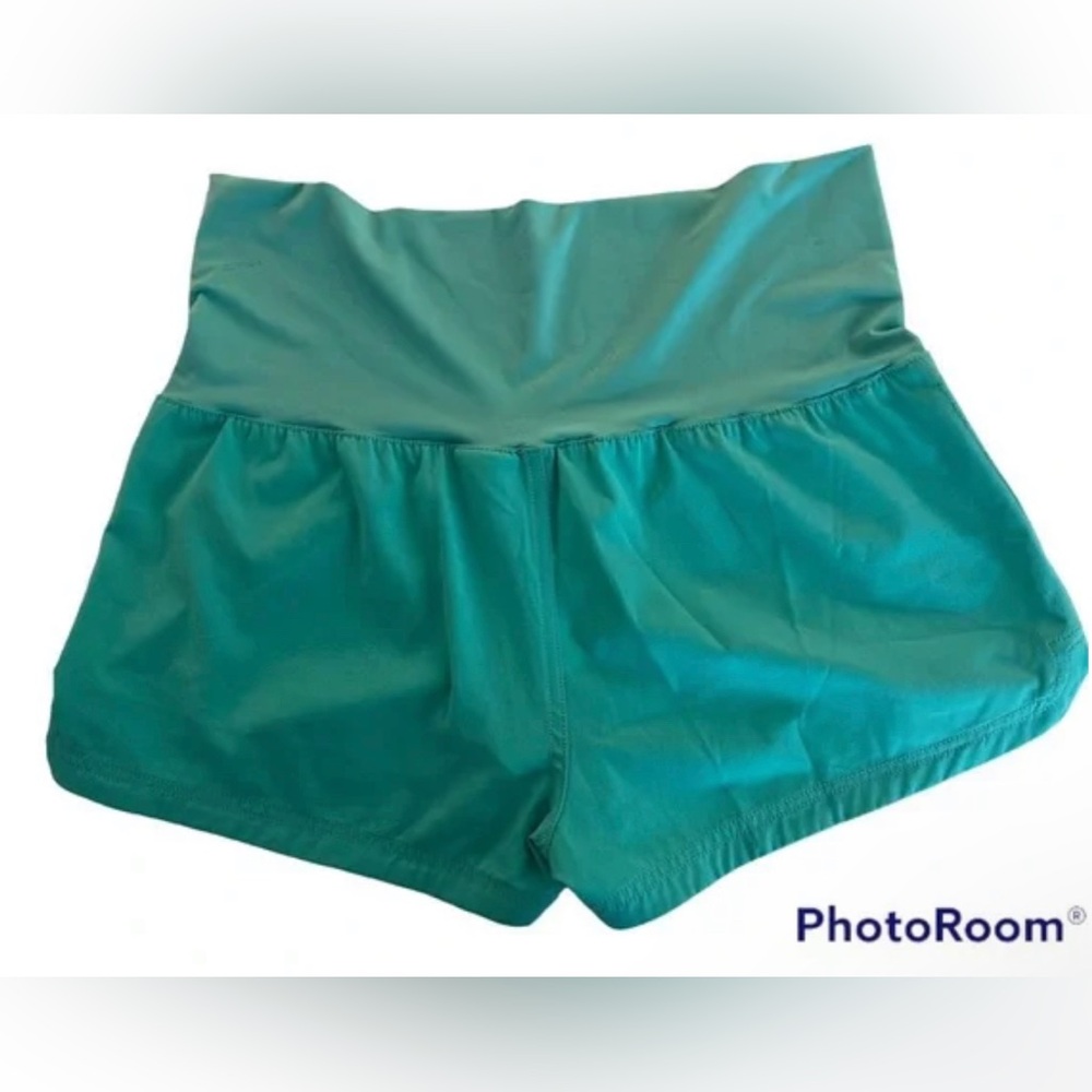 ROXY Endless Summer Teal Stretch Foldover 2" Board Shorts Large 🏄 Womens Ladies - Picture 6 of 6